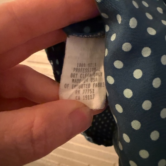 Betsey Johnson Teal Polka Dot Silk Flutter Sleeve Vintage Dress, Women’s Size 6 - Picture 10 of 10